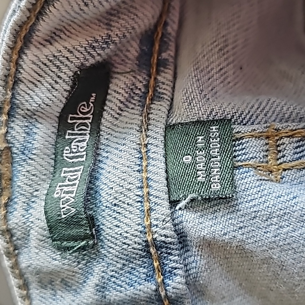 15.Women's Super-High Rise Distressed Straight Jeans - Wild Fable Light Wash - Picture 7 of 7